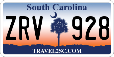 SC license plate ZRV928
