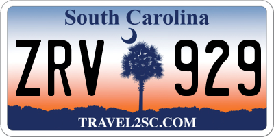 SC license plate ZRV929