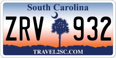 SC license plate ZRV932