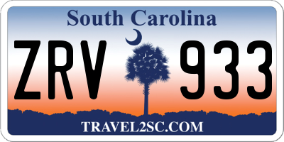 SC license plate ZRV933