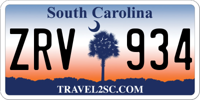 SC license plate ZRV934