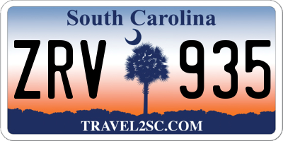 SC license plate ZRV935