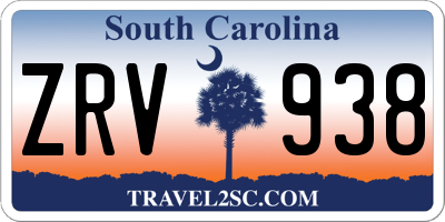 SC license plate ZRV938
