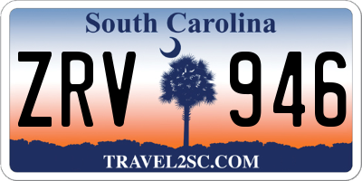 SC license plate ZRV946