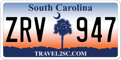 SC license plate ZRV947