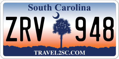 SC license plate ZRV948