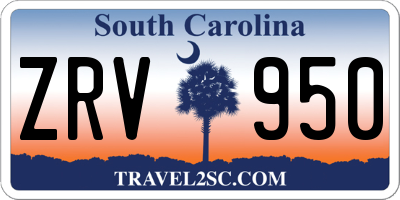 SC license plate ZRV950