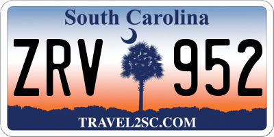 SC license plate ZRV952