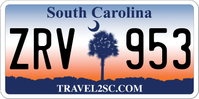 SC license plate ZRV953