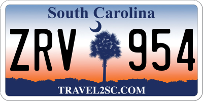 SC license plate ZRV954