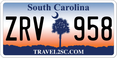 SC license plate ZRV958