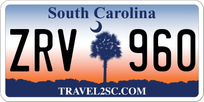 SC license plate ZRV960