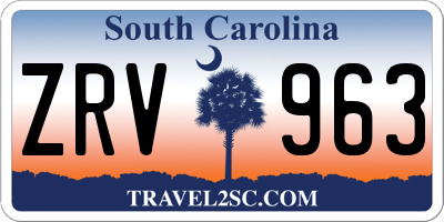 SC license plate ZRV963