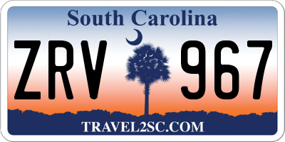 SC license plate ZRV967