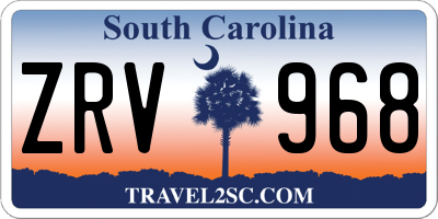 SC license plate ZRV968