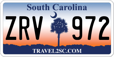 SC license plate ZRV972
