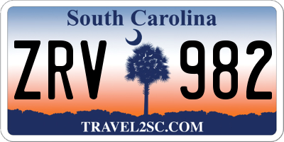 SC license plate ZRV982