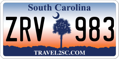 SC license plate ZRV983