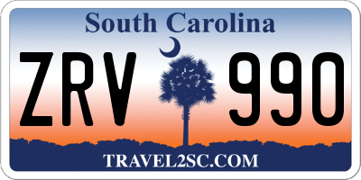 SC license plate ZRV990