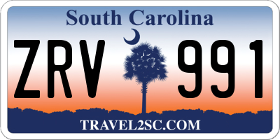 SC license plate ZRV991