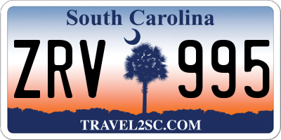 SC license plate ZRV995