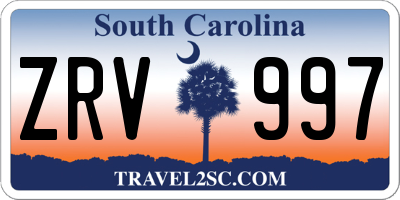 SC license plate ZRV997