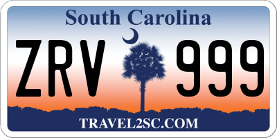 SC license plate ZRV999