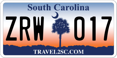 SC license plate ZRW017