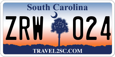 SC license plate ZRW024