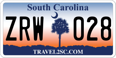 SC license plate ZRW028