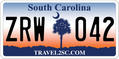 SC license plate ZRW042