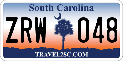 SC license plate ZRW048