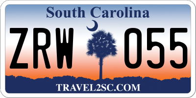 SC license plate ZRW055