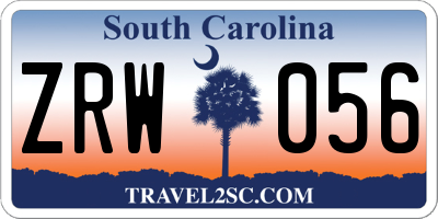 SC license plate ZRW056