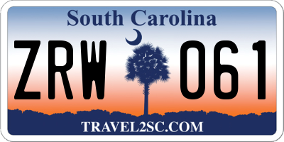 SC license plate ZRW061