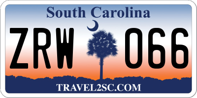 SC license plate ZRW066