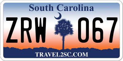 SC license plate ZRW067