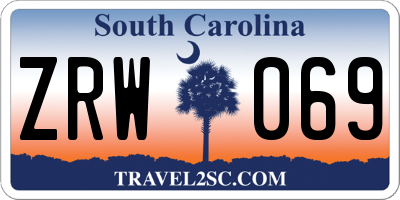 SC license plate ZRW069