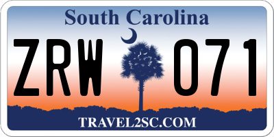 SC license plate ZRW071