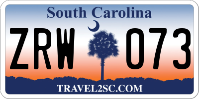 SC license plate ZRW073