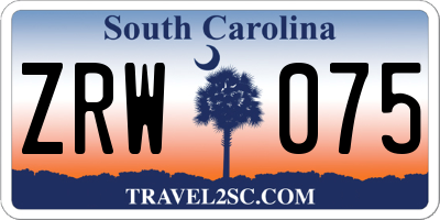 SC license plate ZRW075