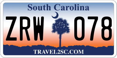 SC license plate ZRW078
