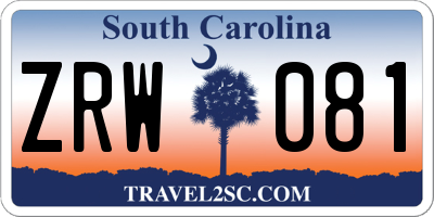 SC license plate ZRW081