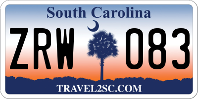 SC license plate ZRW083