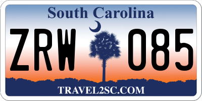 SC license plate ZRW085