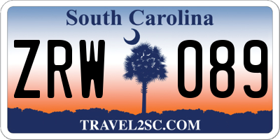 SC license plate ZRW089