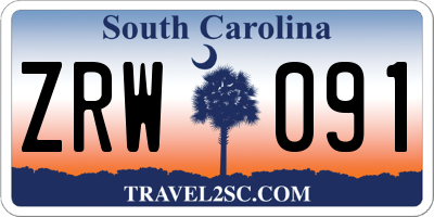 SC license plate ZRW091