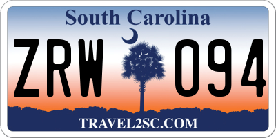 SC license plate ZRW094