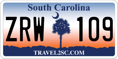 SC license plate ZRW109