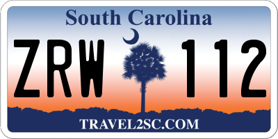 SC license plate ZRW112